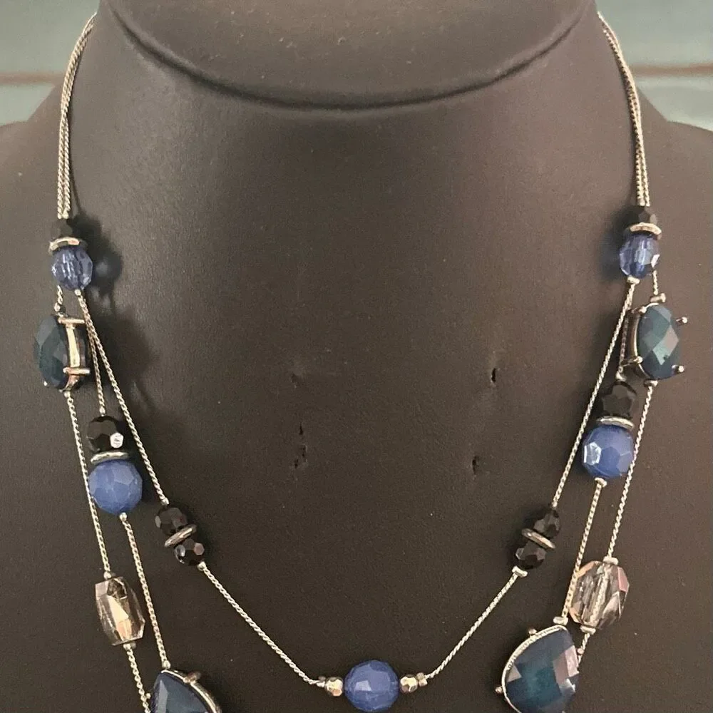 NY New York & Company Beaded Layered Statement Necklace 16